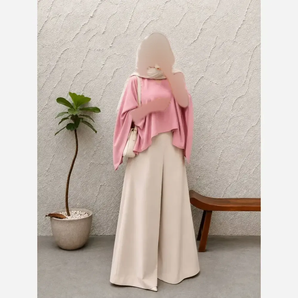 ست پانچ شلوار زنانه کرپ مازراتی مدل پانیز