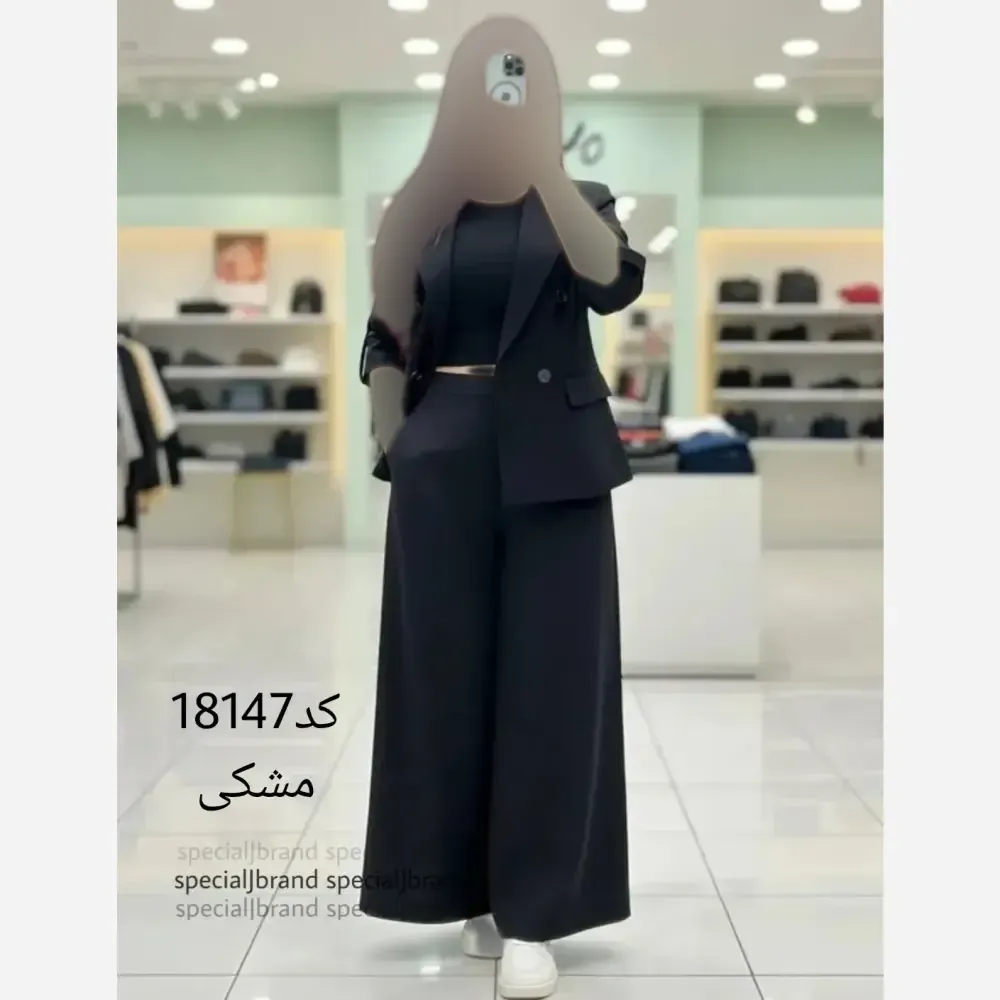 ست کت و دامن شلواری زنانه لینن سارا