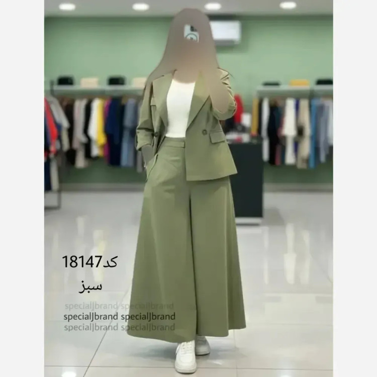 ست کت و دامن شلواری زنانه لینن سارا