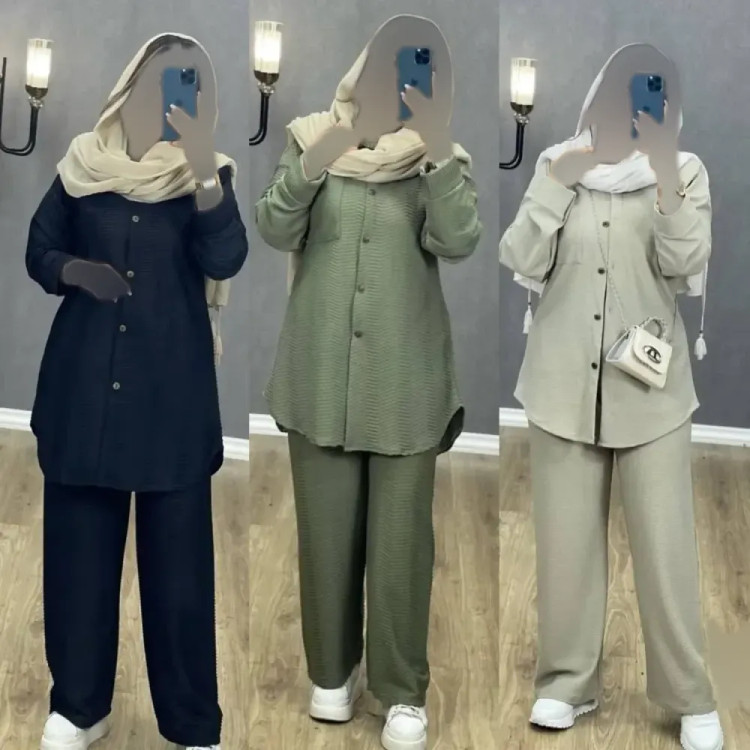 مانتو شلوار مراکشی بسکوییتی فری سایز زنانه